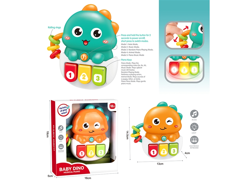 BABY PIANO W/LIGHT & MUSIC,2COLOURS(NOT INCLUDE BATTERY) - HP1261365