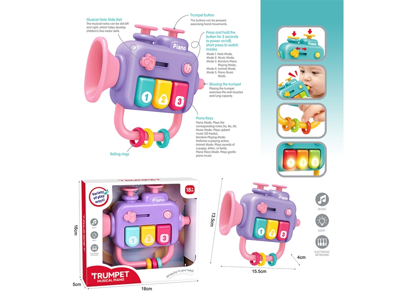 BABY PIANO W/LIGHT & MUSIC(NOT INCLUDE BATTERY) - HP1261367