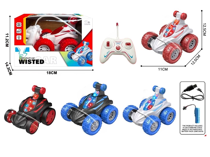 R/C STUNT CAR W/LIGHT & 360°R0TATE(INCLUDED BATTERY）,4 COLOURS - HP1261380