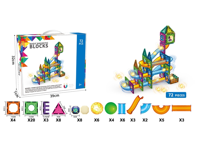MAGNETIC BUILDING TILES 72PCS - HP1261669