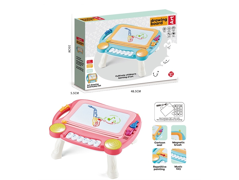 MAGNETIC DRAWING PIANO BOARD W/LIGHT & MUSIC,2COLOURS(NOT INCLUDE BATTERY) - HP1261749