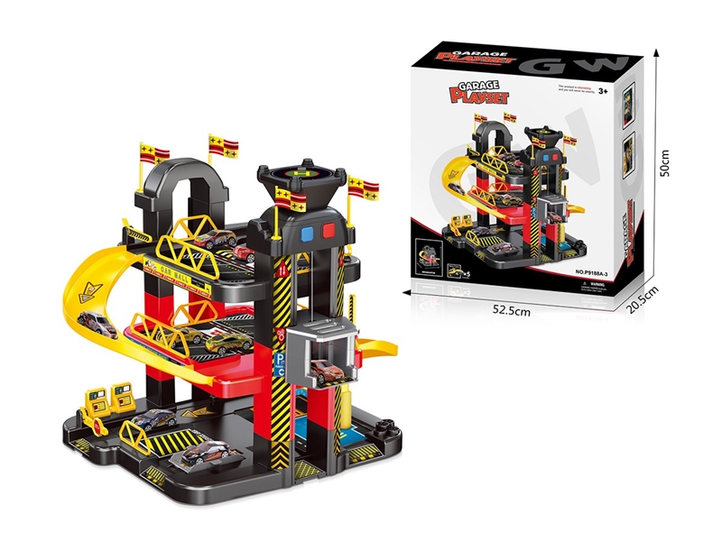 B/O PARKING LOT SET 36PCS W/LIGHT & 5PCS FREE WAY CAR(NOT INCLUDE BATTERY) - HP1261867