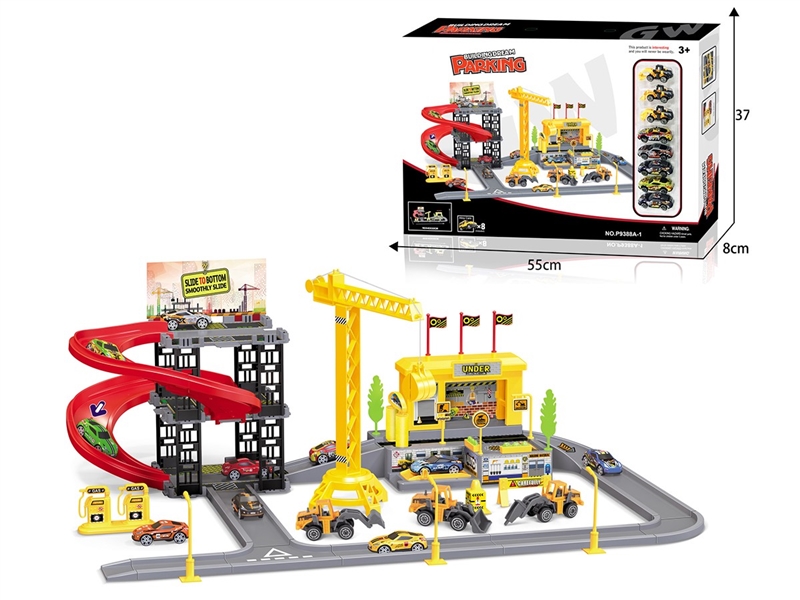 PARKING LOT SET 77PCS W/8PCS FREE WAY CAR - HP1261868