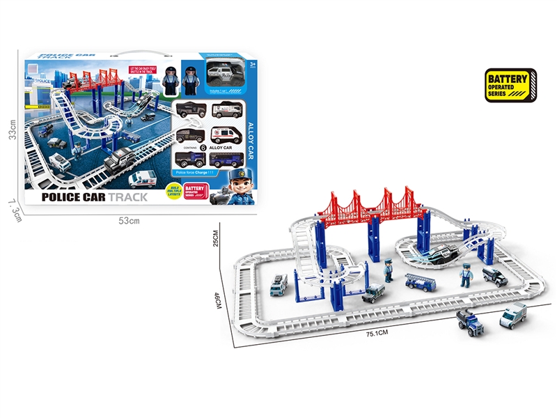 B/O DIE-CAST POLICE RAIL CAR SET,66PCS - HP1261876