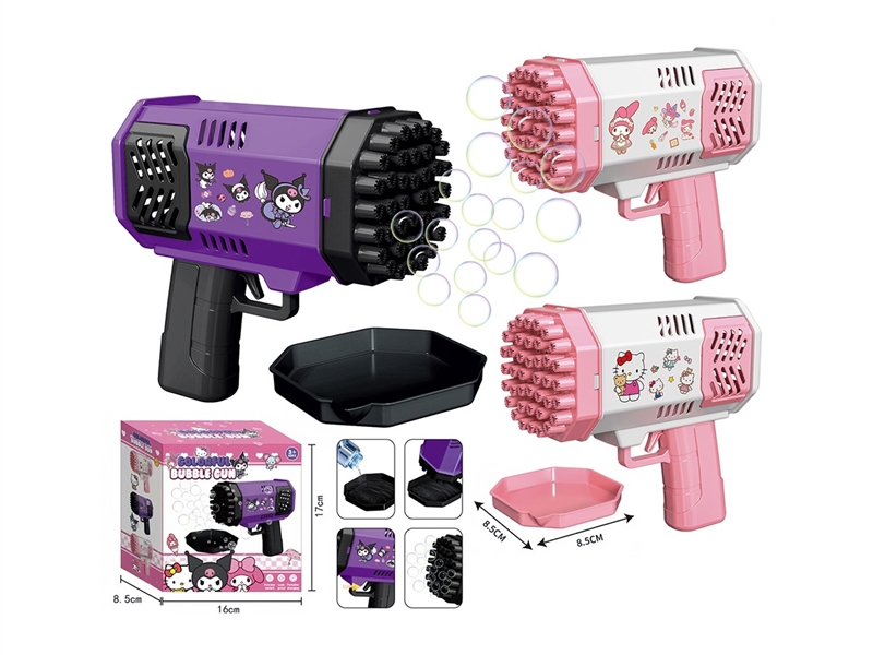 B/O BUBBLE GUN W/LIGHT,55ML,2COLORS - HP1263321