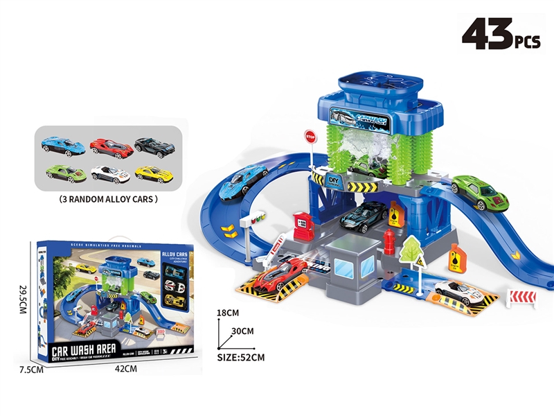 CAR WASHING PARKING LOT SET W/DIE-CAST CAR 3PCS - HP1263357