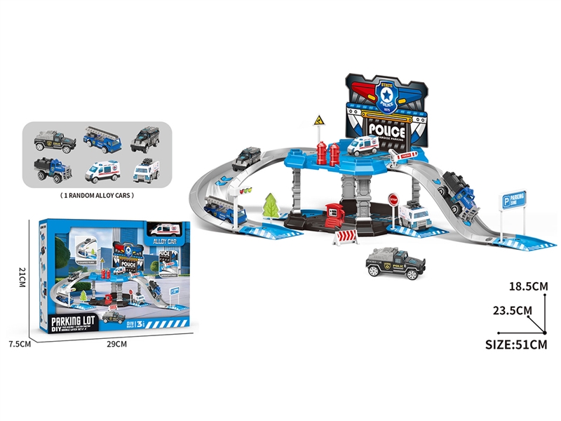 POLICE PARKING LOT SET W/DIE-CAST CAR 1PCS - HP1263358