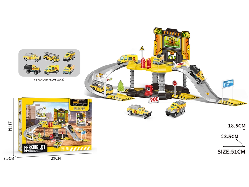 CONSTRUCTION PARKING LOT SET W/DIE-CAST CAR 1PCS - HP1263360