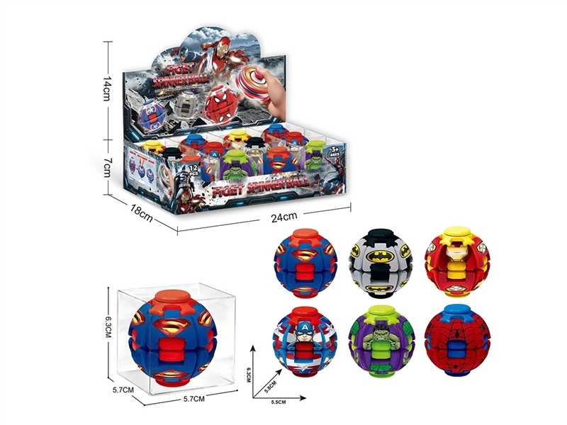 FINGER SPINNER 12PCS/DISLPAY BOX,6COLORS - HP1263577