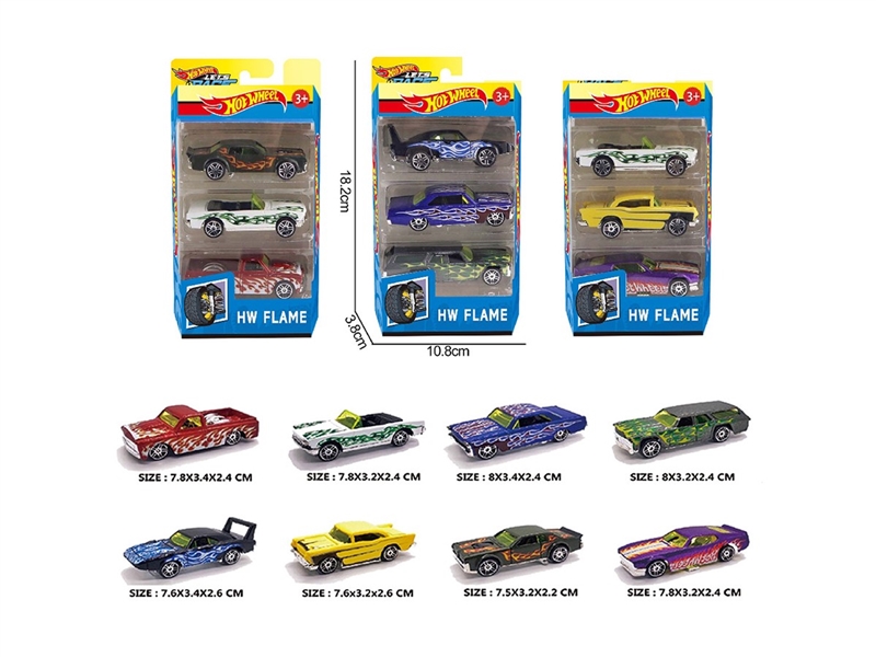 1:64 FREE WAY DIE-CAST CAR ,8ASST，3PCS - HP1264116