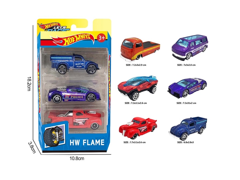 1:64 FREE WAY DIE-CAST CAR ,6ASST，3PCS - HP1264119