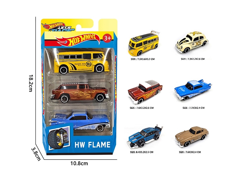 1:64 FREE WAY DIE-CAST CAR ,6ASST，3PCS - HP1264123