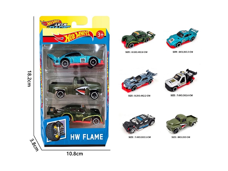 1:64 FREE WAY DIE-CAST CAR ,6ASST，3PCS - HP1264124
