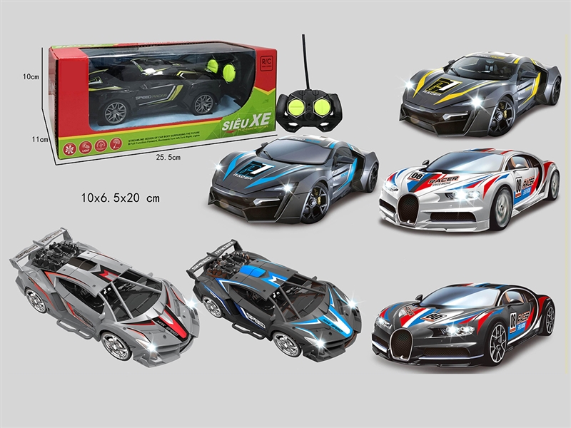 4-CHANNEL R/C CAR W/LIGHT 3ASST,2COLORS(NOT INCLUDED BATTERY) - HP1264520