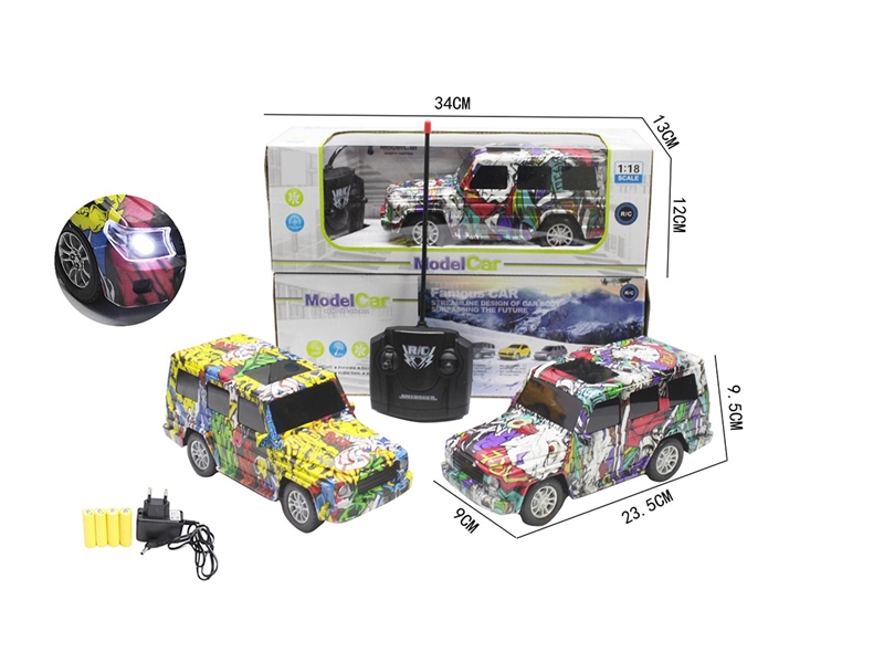 四通奔驰涂鸦遥控车(带前灯）1:18
包电 - HP1264629