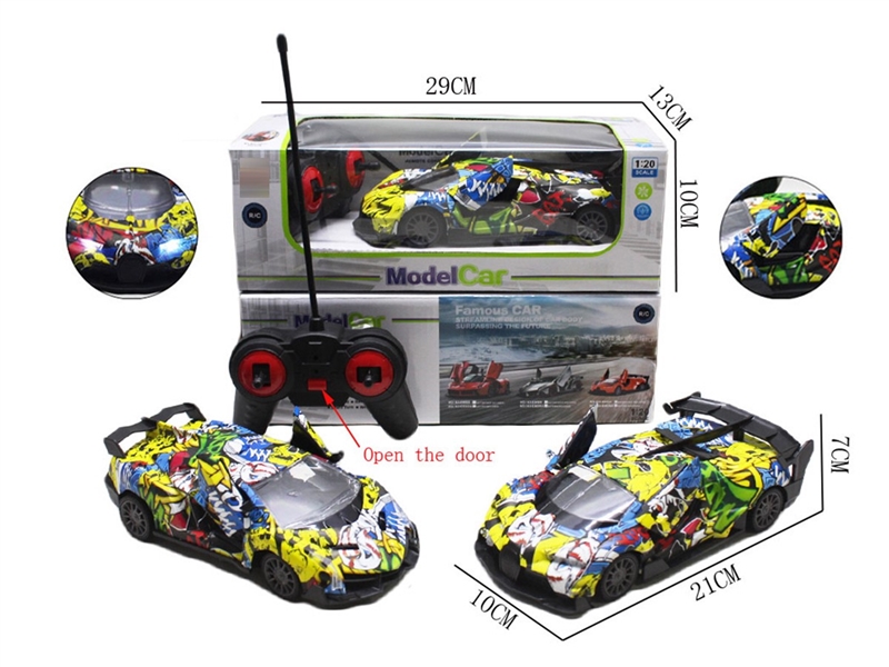 五通涂鸦遥控车一键开门带前灯1:20 - HP1264634