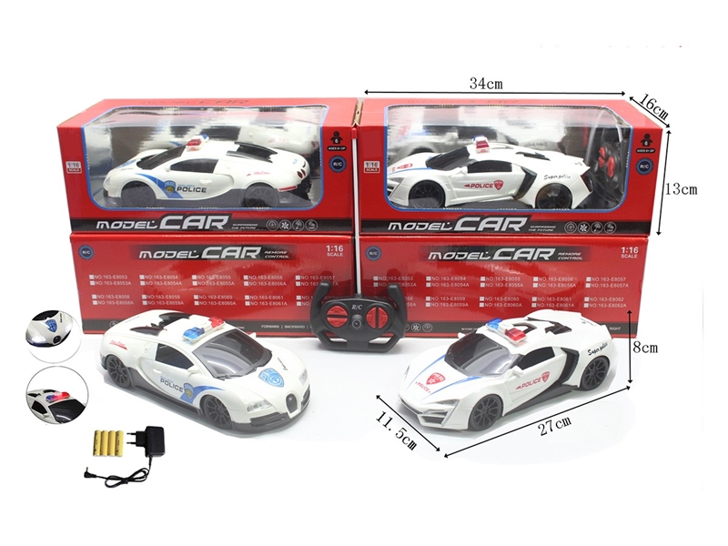 四通仿真遥控警车带警灯前灯1:16(包电) - HP1264652