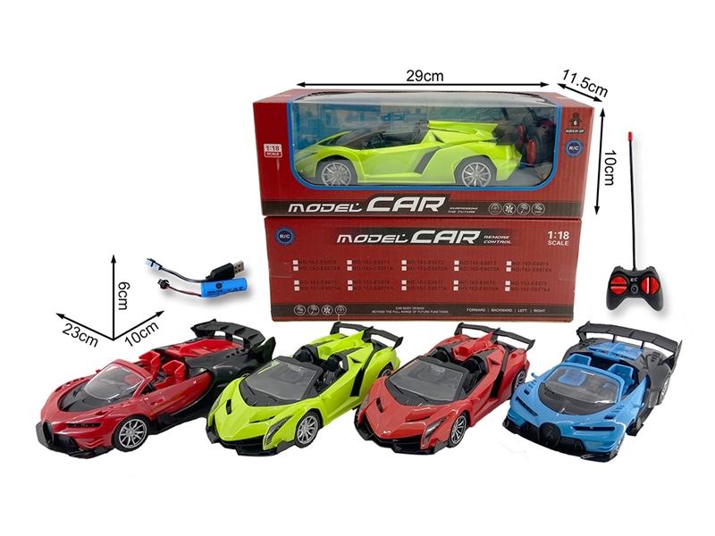 1:23 4-CHANNLE R/C CAR W/LIGHT 2ASST,3COLORS(INCLUDED BATTERY) - HP1264659