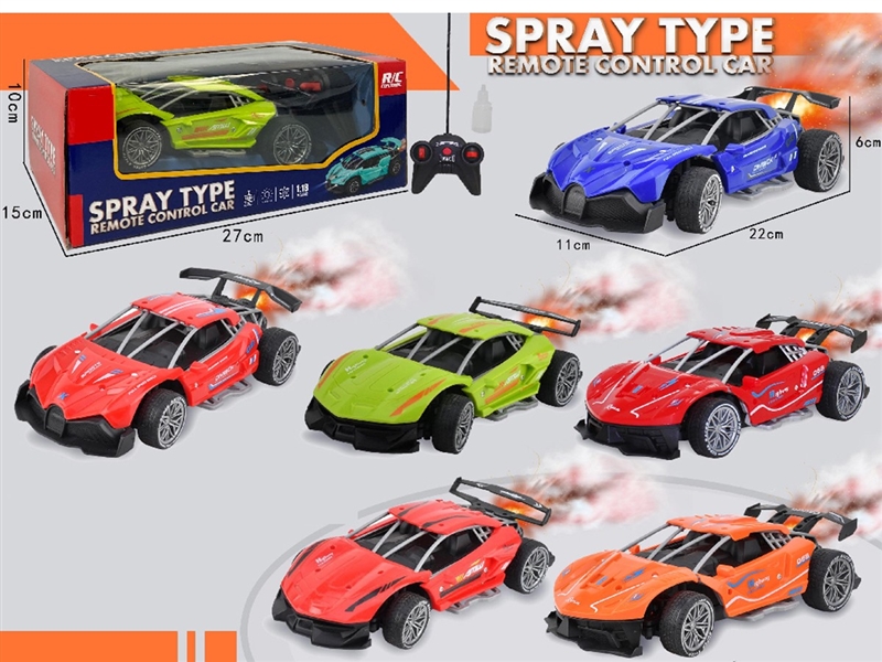 1:18 5-CHANNEL R/C CAR W/LIGHT & SPRAY,3COLORS(NOT INCLUDED BATTERY) - HP1264721