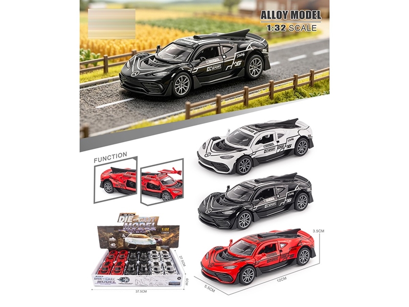1:32 PULL BACK DIE-CAST CAR W/CAN OPEN THE DOOR 12PCS/DISPLAY BOX,3COLORS - HP1264906