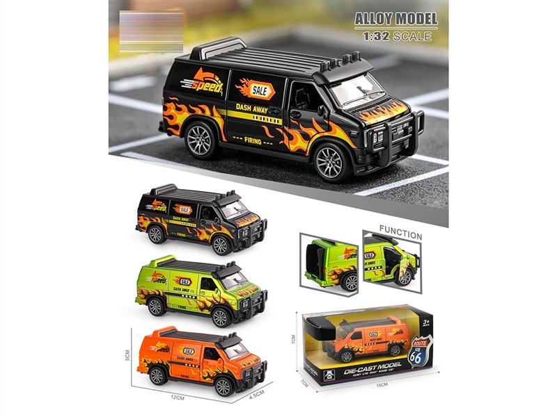 1:32 PULL BACK DIE-CAST CAR W/CAN OPEN THE DOOR,3COLORS - HP1264908