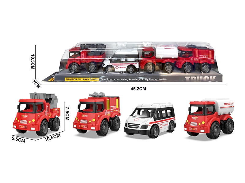 PULL BACK FIRE TRUCK 4ASST - HP1264924