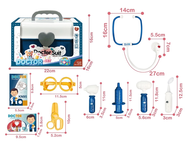 DOCTOR SET W/LIGHT & SOUND 9PCS(INCLUDED BATTERY) - HP1265126