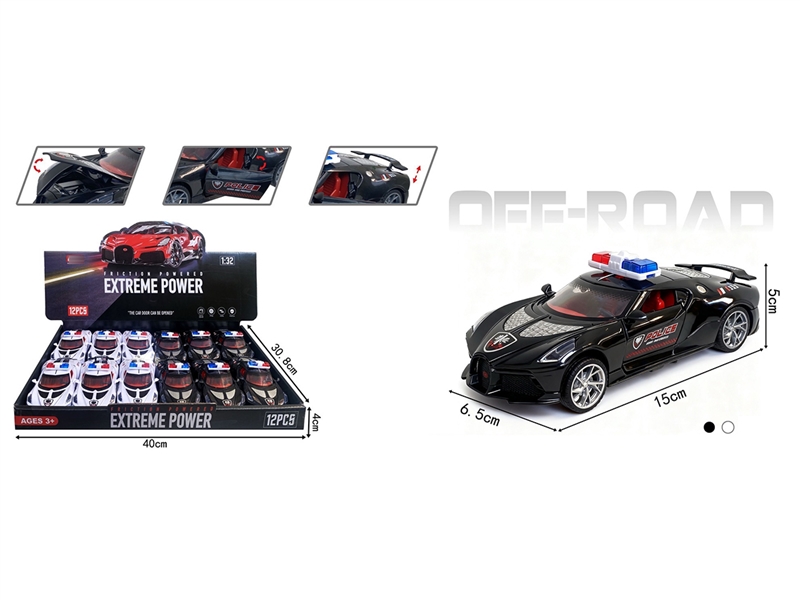 FRICTION POLICE CAR,2COLOURS,12PCS/DISPLAY BOX - HP1265317
