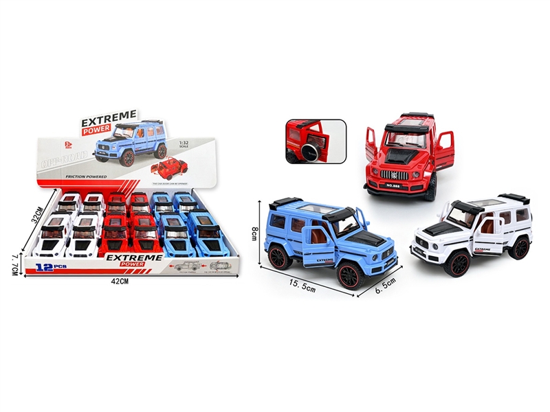 FRICTION CAR W/CAN OPEN THE DOOR,3COLOURS,12PCS/DISPLAY BOX - HP1265327