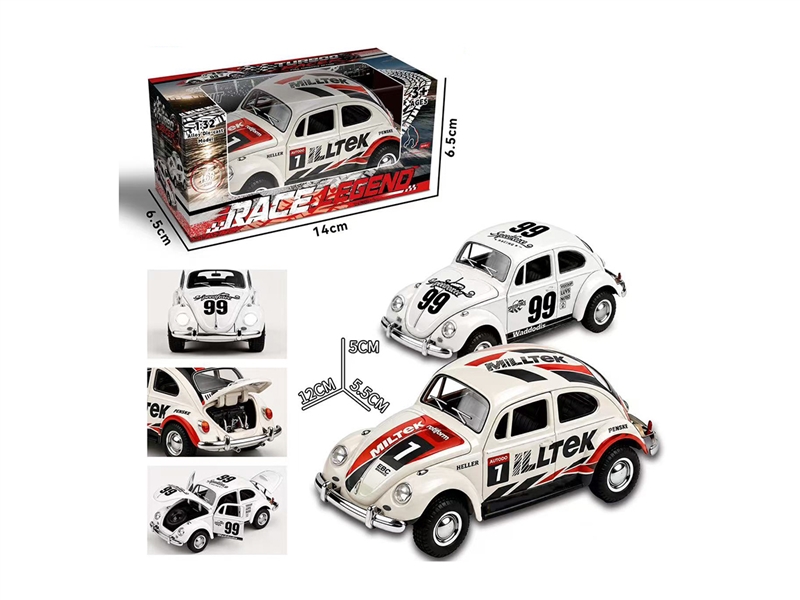PULL BACK DIE-CAST CAR W/LIGHT & MUSIC & CAN OPEN THE DOOR 2ASST - HP1265437