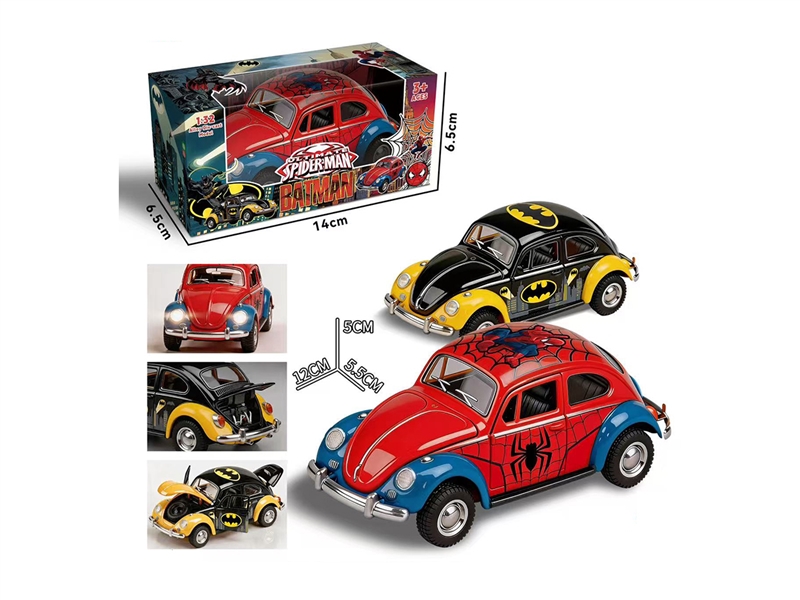 PULL BACK DIE-CAST CAR W/LIGHT & MUSIC & CAN OPEN THE DOOR 2ASST - HP1265441