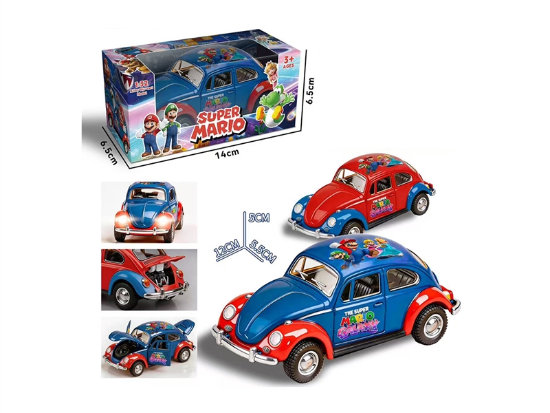 PULL BACK DIE-CAST CAR W/LIGHT & MUSIC & CAN OPEN THE DOOR 2ASST - HP1265443