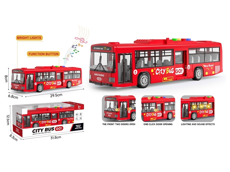 1：16 FRICTION BUS W/LIGHT & MUSIC & CAN OPEN THE DOOR(NOT INCLUDED BATTERY) - HP1265605