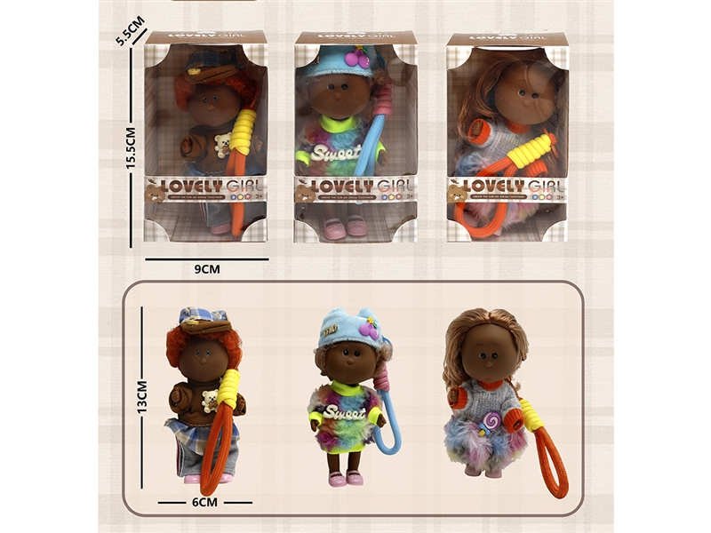 13CM RUBBER DOLL 3ASST - HP1266261