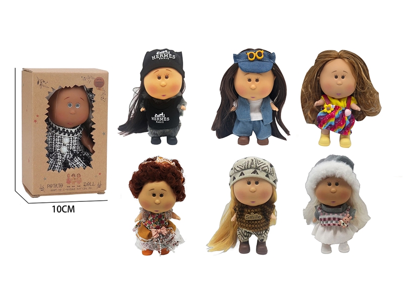 18CM RUBBER DOLL,6ASST - HP1266483