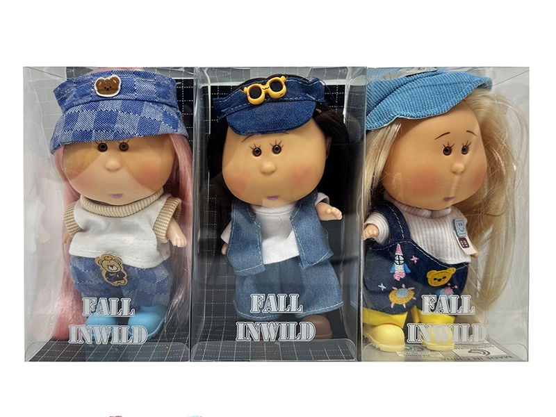 20CM RUBBER DOLL W/3D EYES,3ASST - HP1266518