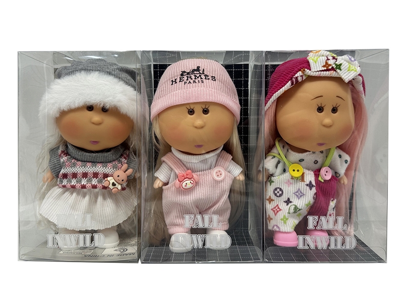 20CM RUBBER DOLL W/3D EYES,3ASST - HP1266523