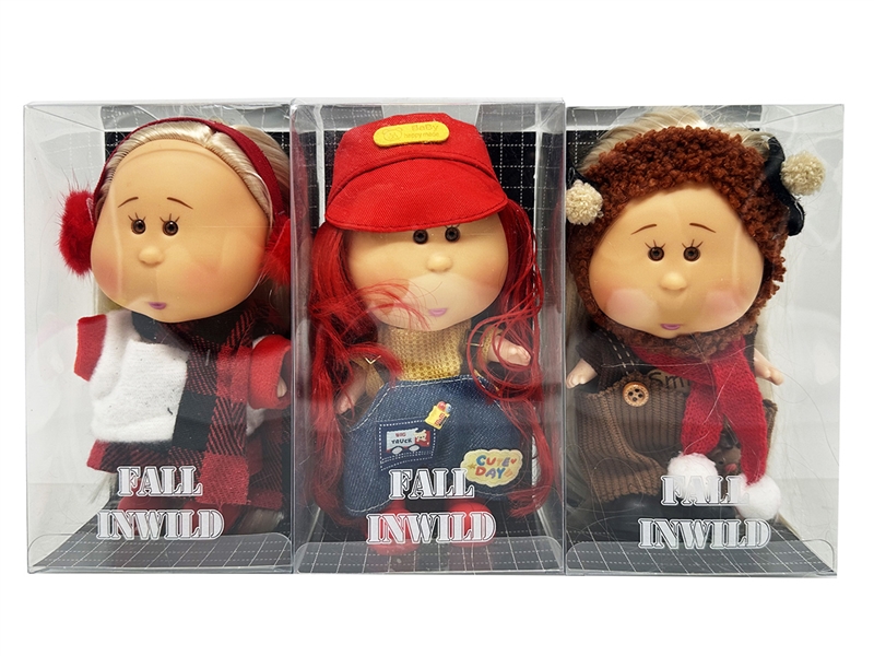 20CM RUBBER DOLL W/3D EYES,3ASST - HP1266524