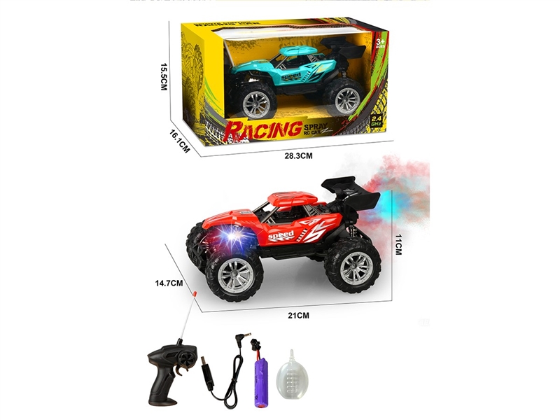 2.4G 1:18 4-CHANNEL R/C CAR W/LIGHT & SPRAY,2COLORS(INCLUDED BATTERY) - HP1267239