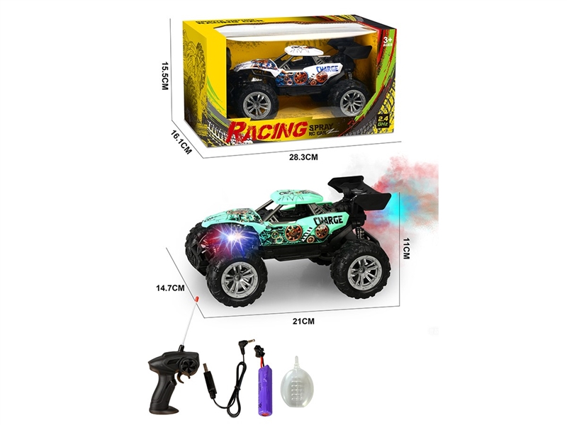 2.4G 1:18 4-CHANNEL R/C CAR W/LIGHT & SPRAY,2COLORS(INCLUDED BATTERY) - HP1267243