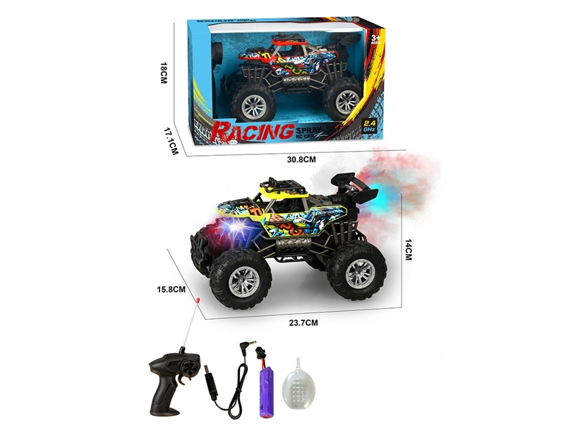 2.4G 1:16 4-CHANNEL R/C CAR W/LIGHT & SPRAY,2COLORS(INCLUDED BATTERY) - HP1267254