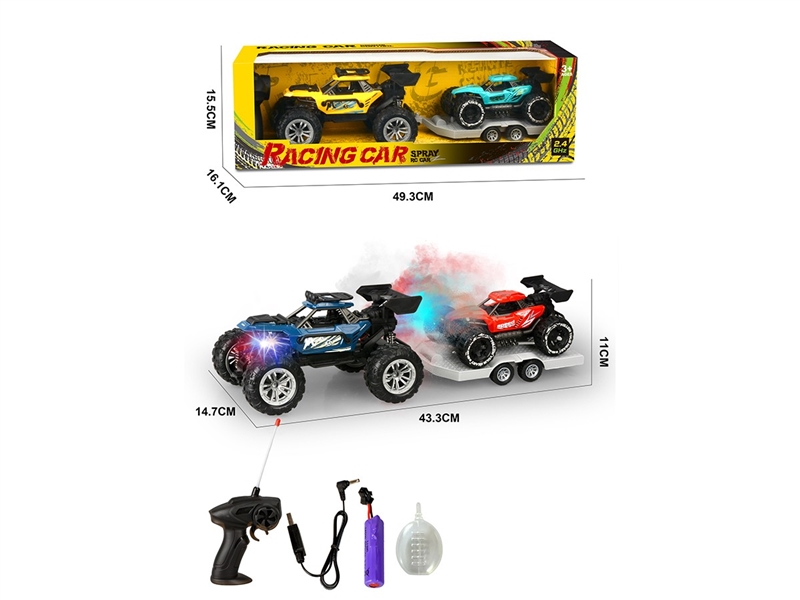 2.4G 1:18 4-CHANNEL R/C FRICTION CAR W/LIGHT & SPRAY,2COLORS(INCLUDED BATTERY) - HP1267256