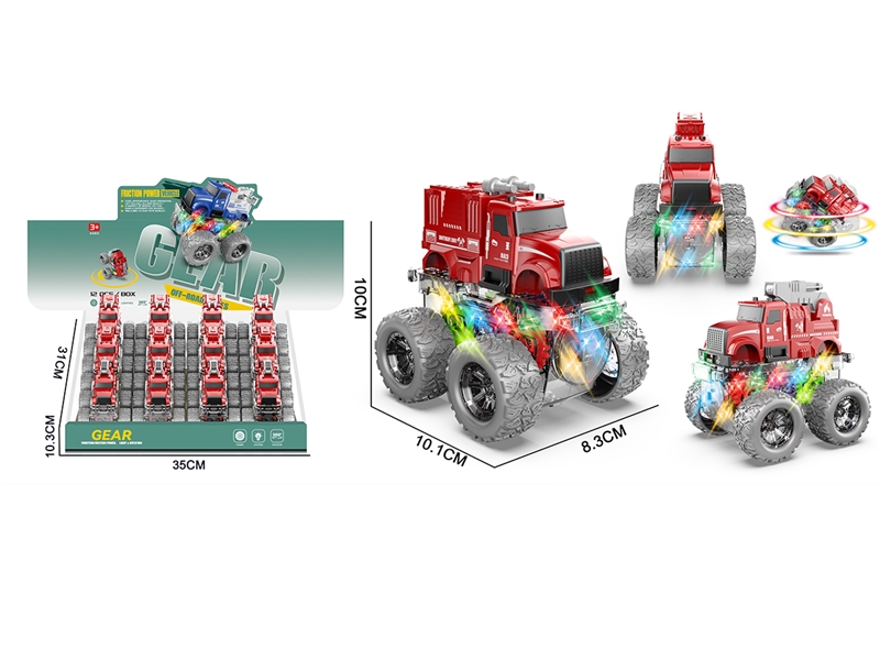 FRICTION CAR W/LIGHT,12PCS/DISPLAY BOX,3ASST(INCLUDED BATTERY) - HP1267266