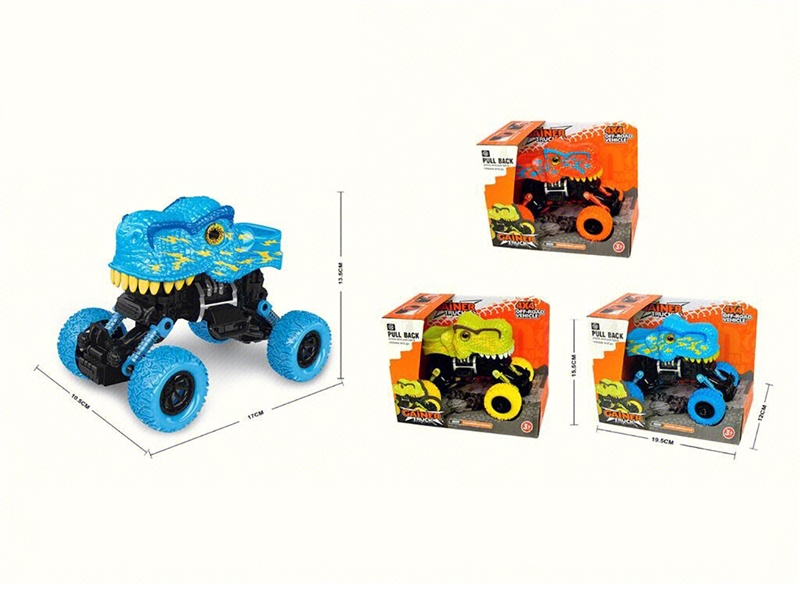 PULL BACK DINOSAUR CAR,3COLOURS - HP1267657