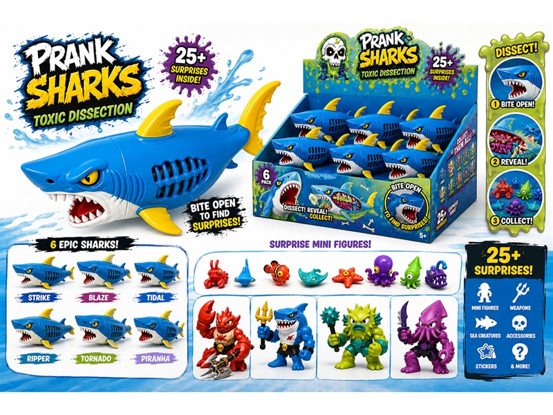 PRANK SHARKS,6PCS/DISPLAY BOX - HP1267751