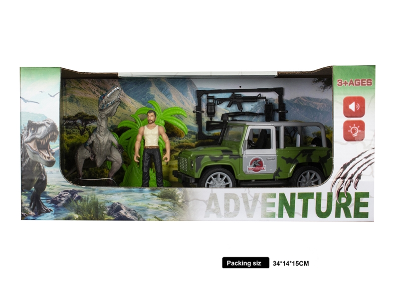 FRICTION DINOSAUE CAR SET W/LIGHT & SOUND(INCLUDED BATTERY) - HP1268174