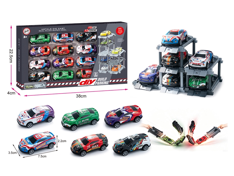 PARKING LOT SET W/ PULL BACK DIE-CAST CAR & CATAPULT - HP1268197