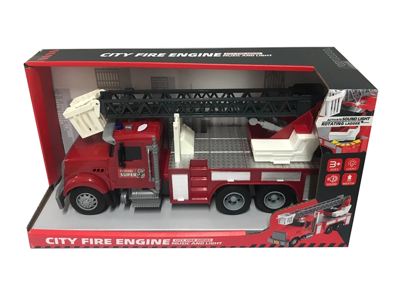 FRICTION FIRE TRUCK W/LIGHT & MUSIC & CAN OPEN THE DOOR(INCLUDE BATTERY) - HP1268351