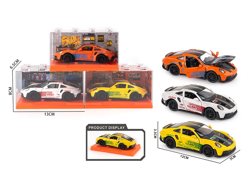 1:36 PULL BACK DIE-CAST CAR W/CAN OPEN THE DOOR,1PCS，3COLORS - HP1268417