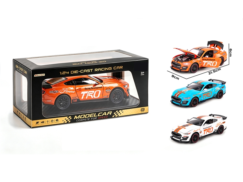 1:24 PULL BACK DIE-CAST CAR W/LIGHT & MUSIC & CAN OPEN THE DOOR,1PCS,3COLORS(INCLUDED BATTERY) - HP1268425